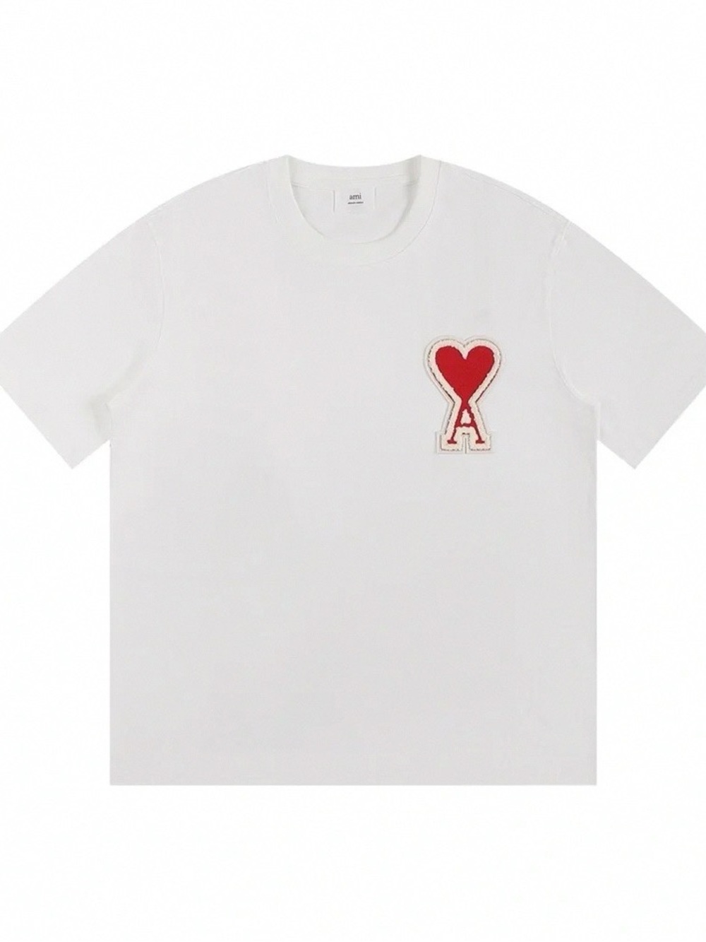 AMI Heart Logo Cotton T Shirt Relaxed Fit Unisex